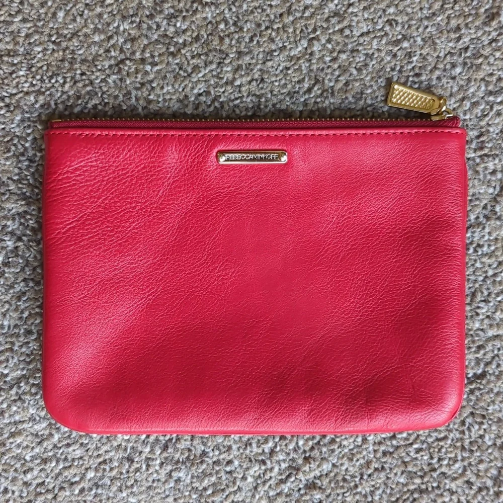 Rebecca Minkoff Red Leather Zip Pouch